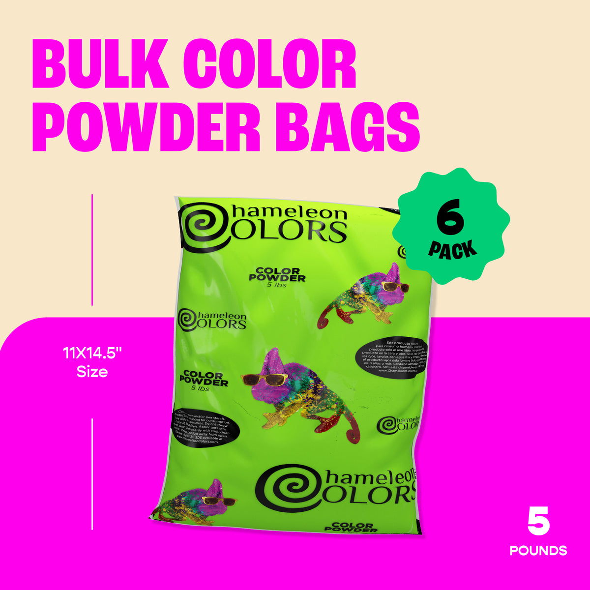 Bulk Color Powder – 6 Bags x 5 lbs (30 lbs) | Chameleon Colors