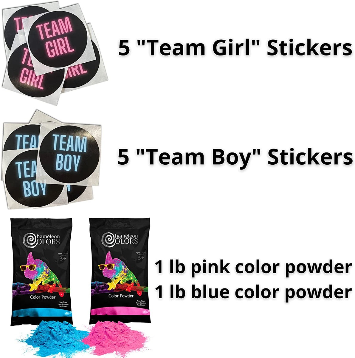Gender Reveal Powder – 2 Lbs Pink & Blue Kit For Burnout, Photos, Parties | Safe Cornstarch Based, Vibrant Colors
