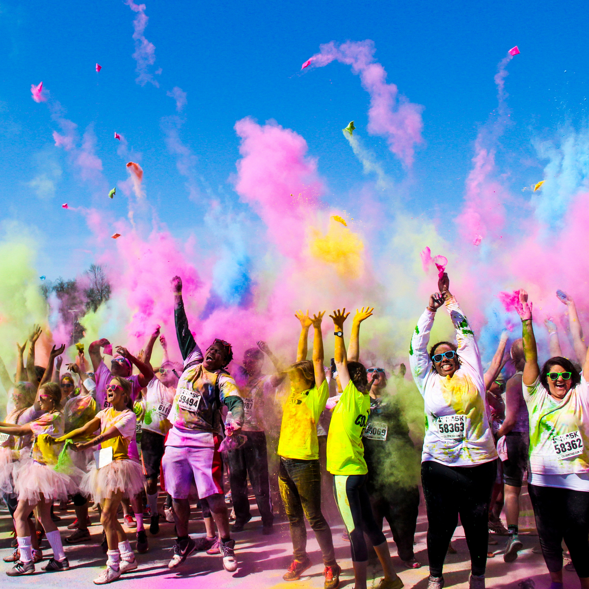 50lbs total of Holi Color Powder - 10 Five Pound Bags