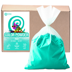 Chameleon Colors aqua blue bulk color powder 20kg package for art, decor, and festivals.