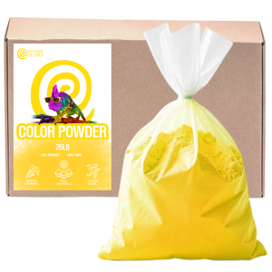 Chameleon Colors yellow bulk color powder bag with box packaging, holi colors powder for festivals.