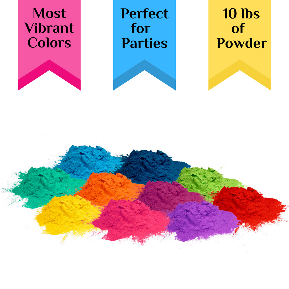 Chameleon Colors Color Powder, Multicolor Holi Color, 10 Pounds (1 Pound  per Packet), Pack of 10 