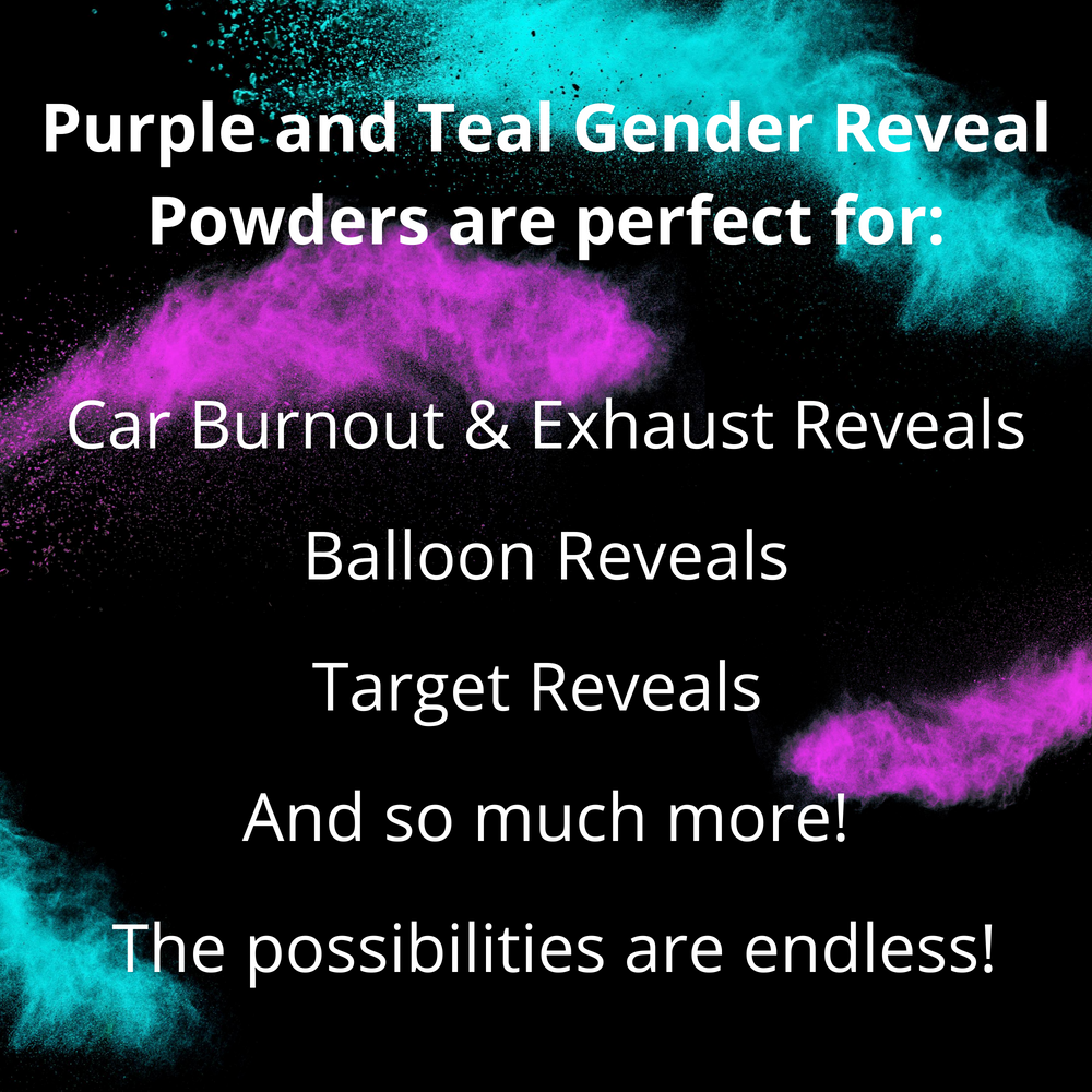 Chameleon Colors Purple Teal Gender Reveal Powder