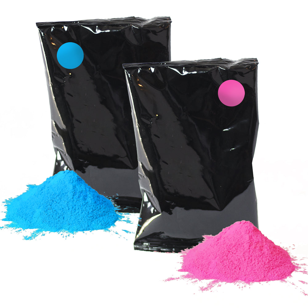 Chameleon Colors Blue and Pink Gender Reveal Powder - Color Chalk Powder in Blackout Bags - for Photography, Gender Reveal, Car Tire Burnout, Birthday
