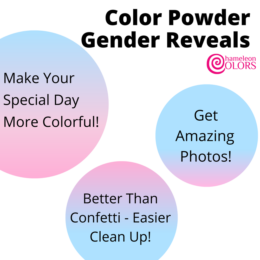 Chameleon Colors gender reveal powder