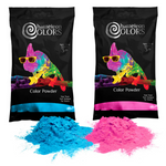 Chameleon Colors gender reveal pink and blue color powder