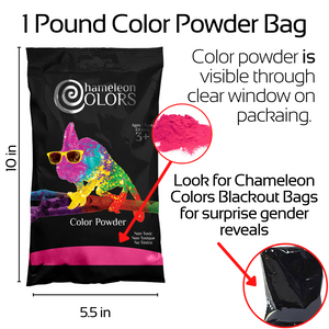 Chameleon Colors gender reveal pink color powder