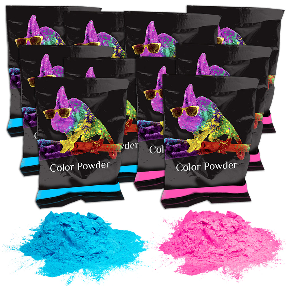 Chameleon Colors gender reveal powder pink and blue