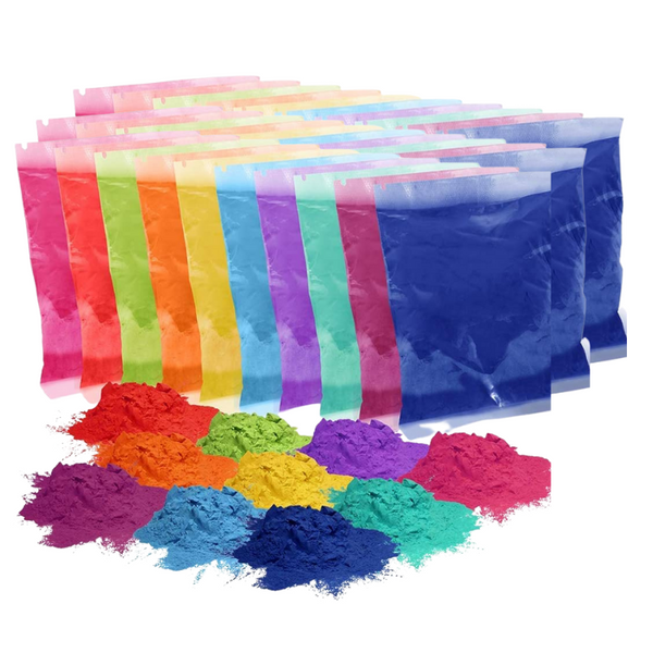 Chameleon Colors - 120 Individual Assorted Holi Powder Bags - 100 Grams Each - 10 Color Variety